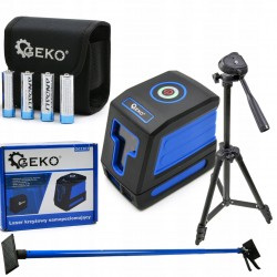 GEKO LASER KRZYŻOWY SAMOPOZIOMUJĄCY CZERWONY 25m ETUI G03303 STATYW PODPORA