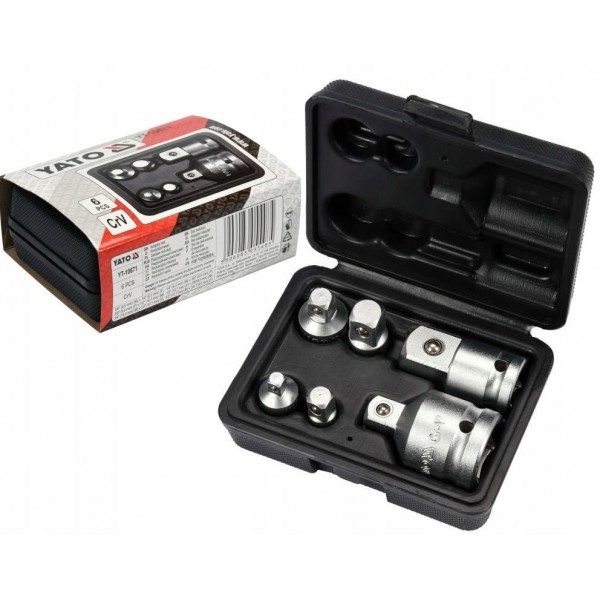YATO ZESTAW REDUKCJE ADAPTERY REDUKCYJNE 1/2" 1/4" 3/8" 3/4" 6 SZTUK CrV