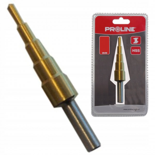 WIERTŁO STOPNIOWE DO METALU ZE STALI HSS TIN 4.0-12.0 MM PROLINE 77800 WIERTŁO STOPNIOWE DO METALU ZE STALI HSS TIN 4.0-12.0 MM PROLINE 77800