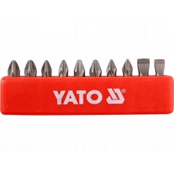 YATO ZESTAW KOŃCÓWKI WKRĘTAKOWE 25 MM MIX 10 SZTUK UCHWYT 6-KĄTNY YT-0482