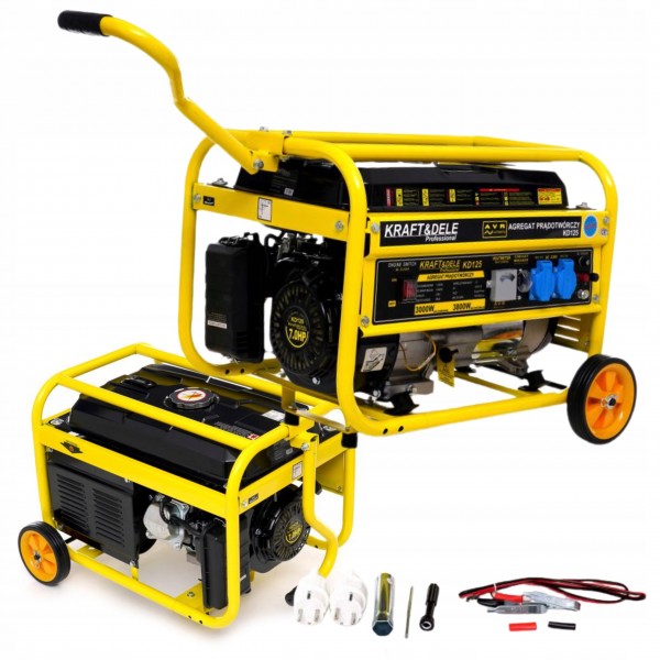 AGREGAT PRĄDOTWÓRCZY PRZENOŚNY JEDNOFAZOWY KRAFT&DELE 3800W 12/230V BENZYNA