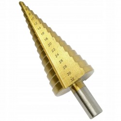 WIERTŁO STOŻKOWE STOPNIOWE SPIRALNE CHOINKOWE METALU ROZWIERTAK HSS 4-52 MM
