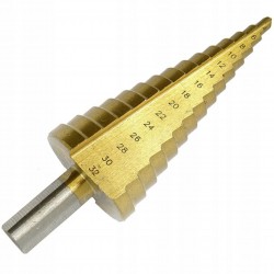WIERTŁO STOŻKOWE STOPNIOWE SPIRALNE CHOINKOWE METALU ROZWIERTAK HSS 4-52 MM