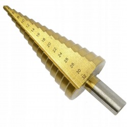 WIERTŁO STOŻKOWE STOPNIOWE SPIRALNE CHOINKOWE METALU ROZWIERTAK HSS 4-52 MM