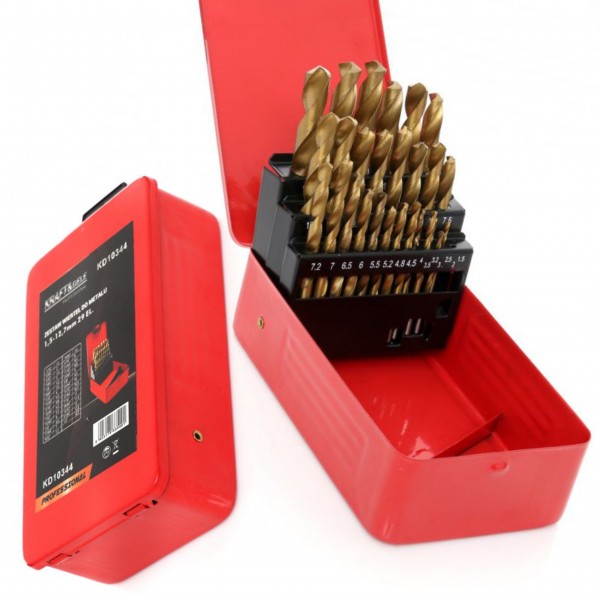 KRAFT&DELE ZESTAW WIERTŁA TYTANOWE DO METALU 29 SZTUK WALIZKA KD10344 KRAFT&DELE ZESTAW WIERTŁA TYTANOWE DO METALU 29 SZTUK WALIZKA KD10344