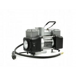 KOMPRESOR SAMOCHODOWY Z MANOMETRTEM 12V POMPKA SPRĘŻARKA 250W + NASADKI LED