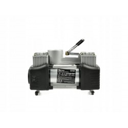 KOMPRESOR SAMOCHODOWY Z MANOMETRTEM 12V POMPKA SPRĘŻARKA 250W + NASADKI LED