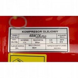 KOMPRESOR OLEJOWY SPRĘŻARKA 24L 230V 8BAR 205L/MIN + ZESTAW NARZĘDZI 6w1