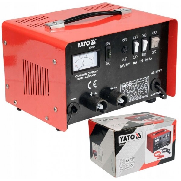 YATO ELEKTRONICZNY PROSTOWNIK AKUMULATORA BOOST 12/24V 16A 240Ah YT-8304 YATO ELEKTRONICZNY PROSTOWNIK AKUMULATORA BOOST 12/24V 16A 240Ah YT-8304