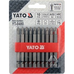 YATO KOŃCÓWKI WKRĘTAKOWE KOMPLET ZESTAW PH2X75 MM, KPL. 10SZT. YT-0480
