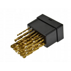 GEKO ZESTAW KOMPLET WIERTŁA DO METALU ZESTAW 19SZT 1,0-10MM TYTANOWE G38244