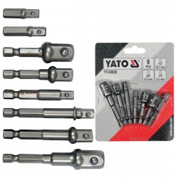 YATO ZESTAW ADAPTERÓW HEX DO NASADEK 8 SZTUK 1/2'' 3/8'' 1/4'' YT-04639