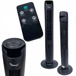 WENTYLATOR KOLUMNOWY STOJĄCY PODŁOGOWY WIATRAK CZARNY BLACK 100W + PILOT
