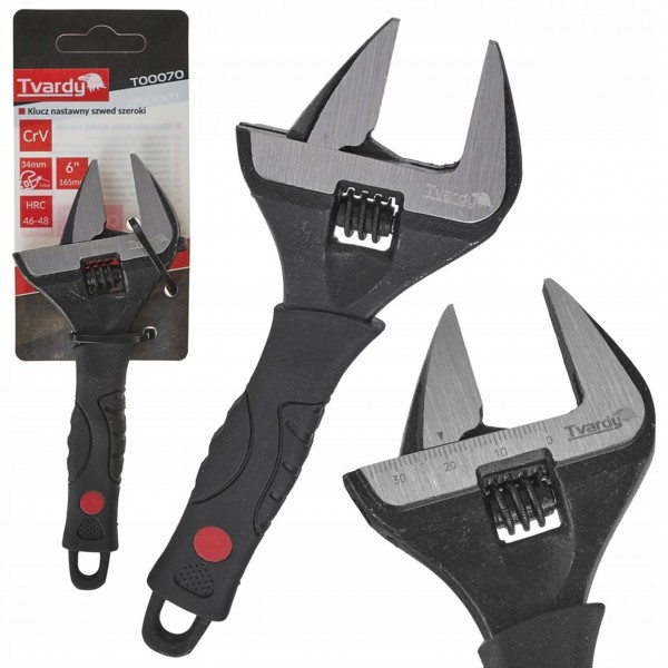 TVARDY KLUCZ NASTAWNY SZWEDZKI SZWED SZEROKI 6" 34MM ZE STALI CRV T00070 TVARDY KLUCZ NASTAWNY SZWEDZKI SZWED SZEROKI 6" 34MM ZE STALI CRV T00070