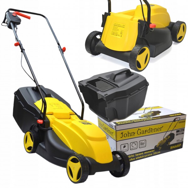 KOSIARKA ELEKTRYCZNA DO TRAWY INDUKCYJNA JOHN GARDENER SHARP 2000W 32CM 30L