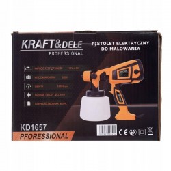 KRAFT&DELE PISTOLET ELEKTRYCZNY LAKIERNICZY 650W HVLP 800ml 32000rpm KD1657