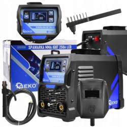 SPAWARKA INWERTOROWA MMA IGBT 20-250A LCD 7,1 kVA 230V ELEKTRODY 1,6-4,0 mm