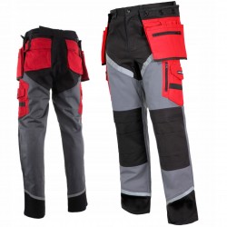 LAHTI PRO SPODNIE CZA-SZA-CZER 100% BAWEŁNA ODBLASKI CE KAT I L40505 r. XL