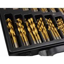 GEKO ZESTAW KOMPLET 170 SZTUK WIERTEŁ HSS TIN DO METALU WALIZKA G38219