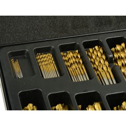 GEKO ZESTAW KOMPLET 170 SZTUK WIERTEŁ HSS TIN DO METALU WALIZKA G38219