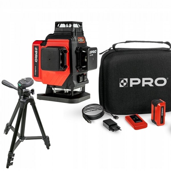 PRO LASER KRZYŻOWY AKUMULATOROWY WIELOLINIOWY ZIELONY 4x360° 30m AQ4DG + ST PRO LASER KRZYŻOWY AKUMULATOROWY WIELOLINIOWY ZIELONY 4x360° 30m AQ4DG + ST