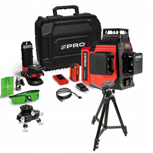 PRO LASER WIELOLINIOWY 3D 3x360° ZIELONA WIĄZKA AQ3DG ZESTAW PLUS + STATYW PRO LASER WIELOLINIOWY 3D 3x360° ZIELONA WIĄZKA AQ3DG ZESTAW PLUS + STATYW