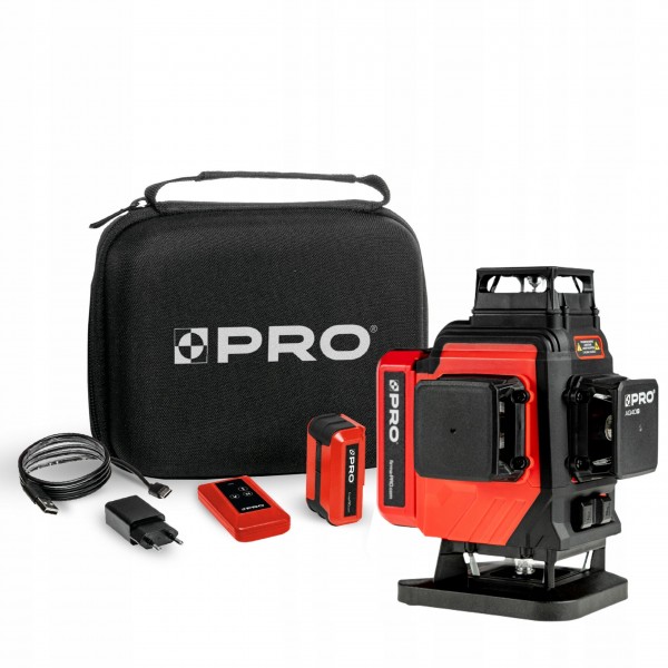 PRO LASER KRZYŻOWY AKUMULATOROWY WIELOLINIOWY ZIELONY 4x360° 30m AQ4DG PRO LASER KRZYŻOWY AKUMULATOROWY WIELOLINIOWY ZIELONY 4x360° 30m AQ4DG