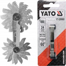 YATO SPRAWDZIAN DO GWINTÓW 24 SZABLONY 025-6,0MM METRYCZNYCH 60° YT-29980
