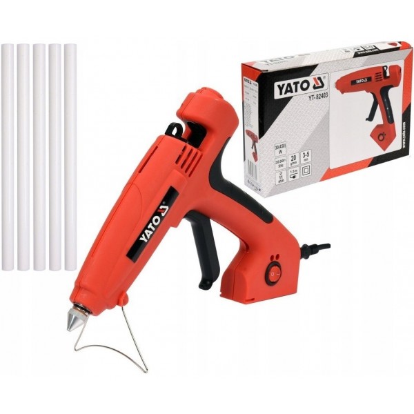 YATO PISTOLET DO KLEJU NA GORĄCO WYSOKA WYDAJNOŚĆ 20G/MIN 450W 11MM + KLEJ YATO PISTOLET DO KLEJU NA GORĄCO WYSOKA WYDAJNOŚĆ 20G/MIN 450W 11MM + KLEJ