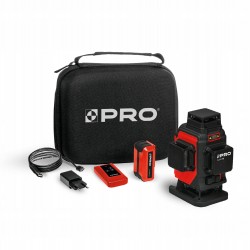 PRO LASER KRZYŻOWY AKUMULATOROWY WIELOLINIOWY ZIELONY 4x360° 30m AQ4DG