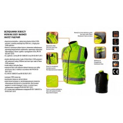 NEO BEZRĘKAWNIK ROBOCZY DWUSTRONNY 2w1 ODBLASKOWY ŻÓŁTY/CZARNY R. 3XL/60