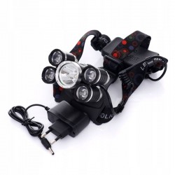 KRAFT&DELE LATARKA CZOŁOWA CZOŁÓWKA LAMPKA T6 LED AKUMULATOROWA 5 DIOD 1247