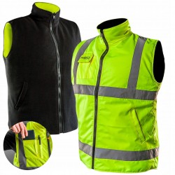 NEO BEZRĘKAWNIK ROBOCZY DWUSTRONNY 2w1 ODBLASKOWY ŻÓŁTY/CZARNY R. 3XL/60