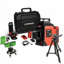 PRO LASER WIELOLINIOWY 3D 3x360° ZIELONA WIĄZKA AQ3DG ZESTAW PLUS + STATYW