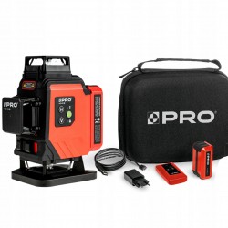 PRO LASER KRZYŻOWY AKUMULATOROWY WIELOLINIOWY ZIELONY 4x360° 30m AQ4DG