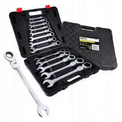 KETLIN KLUCZE PŁASKO-OCZKOWE ŁAMANE Z GRZECHOTKĄ 8-32MM 13EL WALIZKA K00105