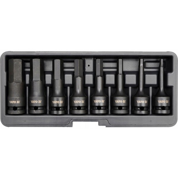 YATO ZESTAW UDAROWE KLUCZE IMBUSOWE TRZPIENIOWE imbusy 1/2" HEX 5-19mm 8cz YATO ZESTAW UDAROWE KLUCZE IMBUSOWE TRZPIENIOWE imbusy 1/2" HEX 5-19mm 8cz