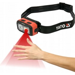 YATO LATARKA CZOŁOWA LED NA AKU I BATERIE CZUJNIK RUCHU 500LM IP54 YT-08593