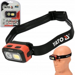 YATO LATARKA CZOŁOWA LED NA AKU I BATERIE CZUJNIK RUCHU 500LM IP54 YT-08593