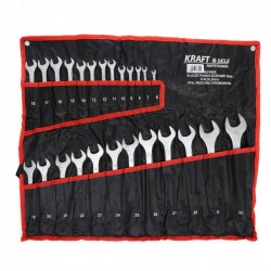 ZESTAW KLUCZY NA PŁACHCIE KLUCZE PŁASKO-OCZKOWE 6-32mm 25szt. PŁASKIE +ETUI