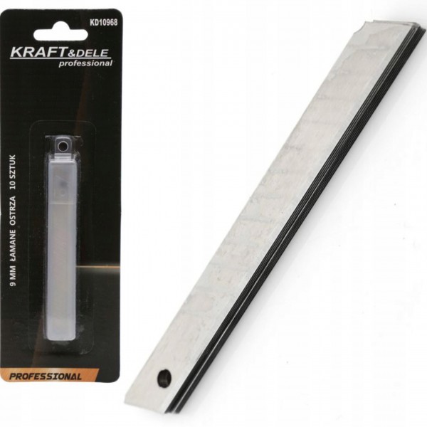 KRAFT&DELE KOMPLET ZESTAW OSTRZE ŁAMANE DO NOŻYKÓW 9MM 10SZTUK KD10968 KRAFT&DELE KOMPLET ZESTAW OSTRZE ŁAMANE DO NOŻYKÓW 9MM 10SZTUK KD10968