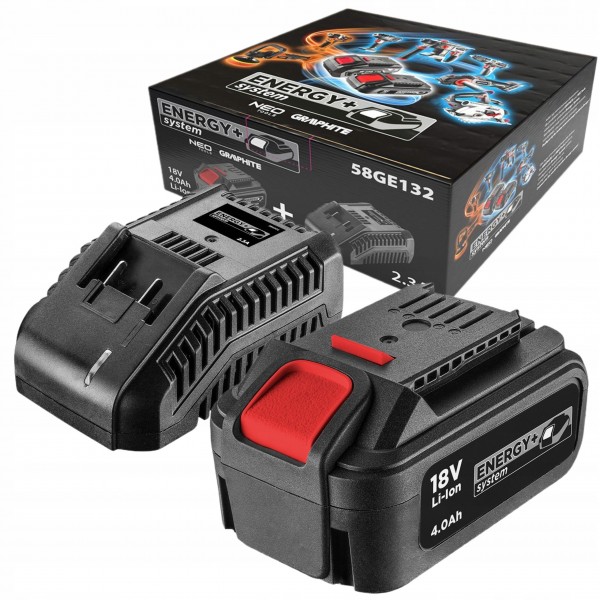 GRAPHITE ZESTAW AKUMULATOR 4Ah BATERIA LI-ION 58GE132 + ŁADOWARKA ENERGY+ GRAPHITE ZESTAW AKUMULATOR 4Ah BATERIA LI-ION 58GE132 + ŁADOWARKA ENERGY+