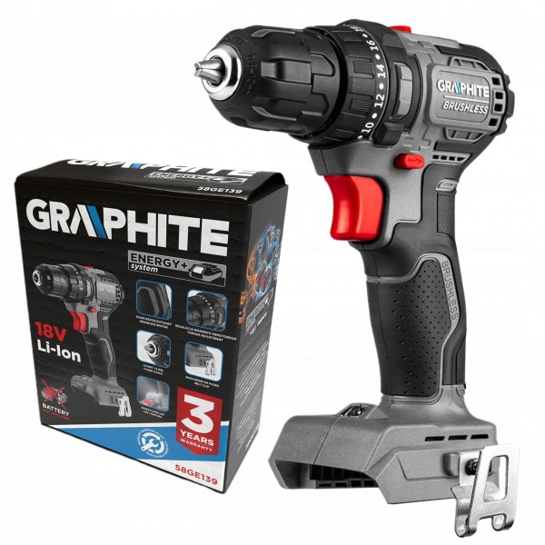 GRAPHITE WIERTARKO-WKRĘTARKA BEZSZCZOTKOWA 18V 10MM COMPACT ENERGY+ 58GE139 GRAPHITE WIERTARKO-WKRĘTARKA BEZSZCZOTKOWA 18V 10MM COMPACT ENERGY+ 58GE139