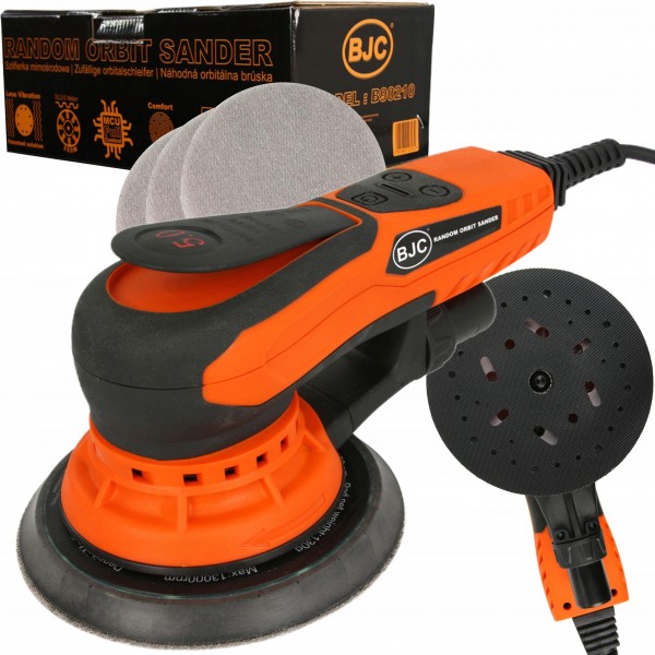SZLIFIERKA MIMOŚRODOWA OSCYLACYJNA 150MM 350W 4000-10000 OBR BJC +3 TARCZE