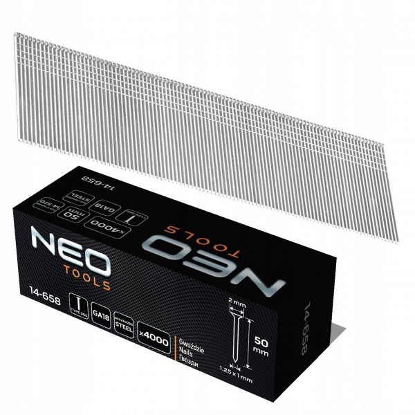 NEO GWOŹDZIE GALWANIZOWANE ZSZYWACZ PNEUMATYCZNY GA18 TYP 300 F 50mm 4000 NEO GWOŹDZIE GALWANIZOWANE ZSZYWACZ PNEUMATYCZNY GA18 TYP 300 F 50mm 4000