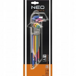 ZESTAW NEO KLUCZE IMBUS TORX KOMPLET DŁUGIE KOLOROWE IMBUSOWE 18 SZTUK