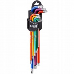 ZESTAW NEO KLUCZE IMBUS TORX KOMPLET DŁUGIE KOLOROWE IMBUSOWE 18 SZTUK