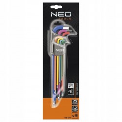 ZESTAW NEO KLUCZE IMBUS TORX KOMPLET DŁUGIE KOLOROWE IMBUSOWE 18 SZTUK