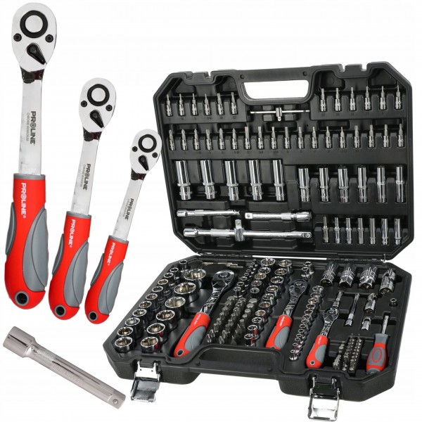 PROLINE ZESTAW KLUCZE NASADOWE 1/2" 1/4" 3/8" TORX BITY NASADKI CrV 179el PROLINE ZESTAW KLUCZE NASADOWE 1/2" 1/4" 3/8" TORX BITY NASADKI CrV 179el