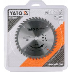 YATO TARCZA WIDIOWA DO DREWNA DREWNOPOCHODNYCH 170x16mm 40 ZĘBÓW YT-60583